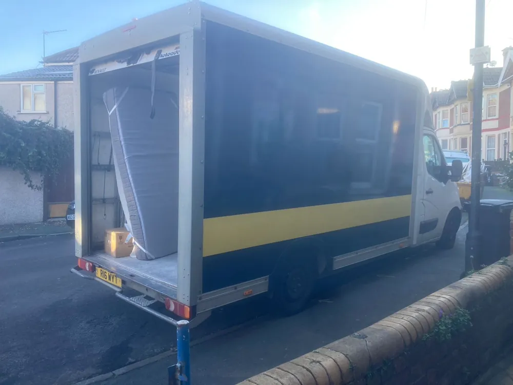 A Luton van parked up on a move